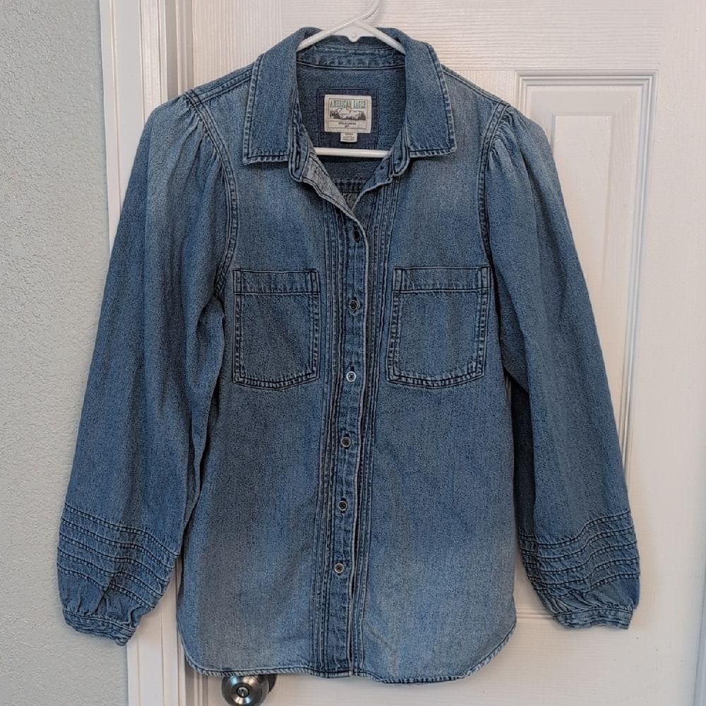 American Eagle Outfitters Blue Denim Shirt